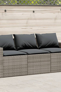 vidaXL 366343 - Garden Sofa with Cushions 3-Seater Poly Rattan