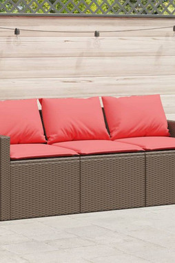 vidaXL 366348 - Garden Sofa with Cushions 3-Seater Poly Rattan