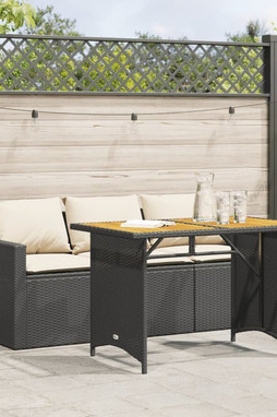 vidaXL 366336 - 2 Piece Garden Dining Set with Cushions Poly Rattan