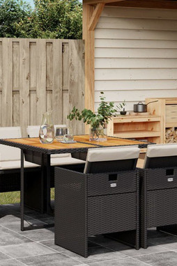 vidaXL 3277670 - 5 Piece Garden Dining Set with Cushions Poly Rattan