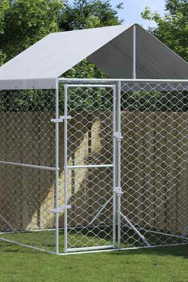 vidaXL 153675 - Outdoor Dog Kennel with Roof 2x2x2.5 m Galvanised Steel