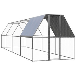 vidaXL 3278805 - Chicken Cage 2x8x2 m Galvanised Steel