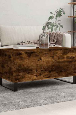 vidaXL 830985 - Coffee Table Smoked Oak 90x44.5x45 cm Engineered Wood