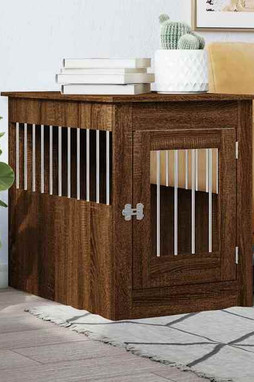 vidaXL 838329 - Dog Crate Furniture Oak 55x80x68 cm Engineered Wood