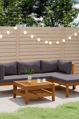 vidaXL 3086895 - 5 Piece Garden Lounge Set with Cushion Solid Acacia Wood