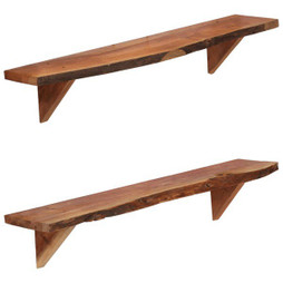 vidaXL 247928 - Wall Shelves 2 pcs 90x20x18 cm Solid Acacia Wood