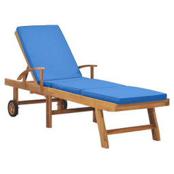 vidaXL 48025 - Sun Lounger with Cushion Solid Teak Wood