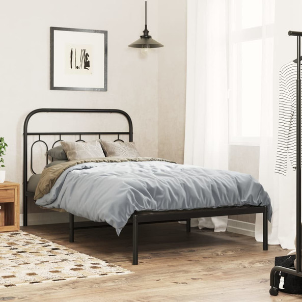 vidaXL 377112 - Metal Bed Frame without Mattress with Headboard 100x200cm