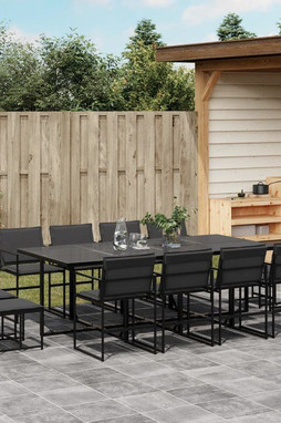 vidaXL 3295085 - 13 Piece Garden Dining Set with Cushions Textilene