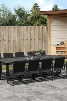 vidaXL 3295121 - 11 Piece Garden Dining Set Textilene