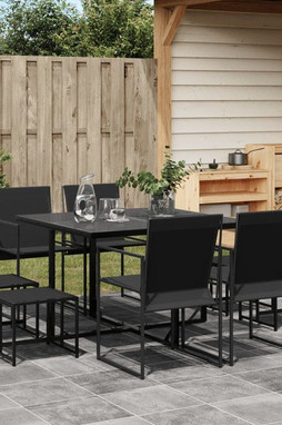 vidaXL 3295128 - 9 Piece Garden Dining Set Textilene