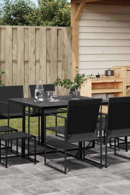 vidaXL 3295128 - 9 Piece Garden Dining Set Textilene