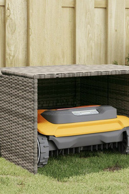 vidaXL 365406 - Robot Mower Garage 86x90x52/57 cm Poly Rattan