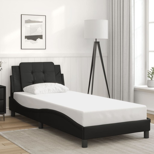 vidaXL 3208212 - Cadre de lit sans matelas noir 100x190 cm similicuir