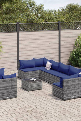 vidaXL 3308311 - 10 Piece Garden Sofa Set with Cushions Poly Rattan