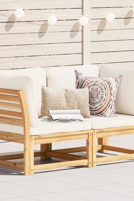 vidaXL 3214290 - Garden Sofa with Cushions 2-Seater Solid Wood Acacia