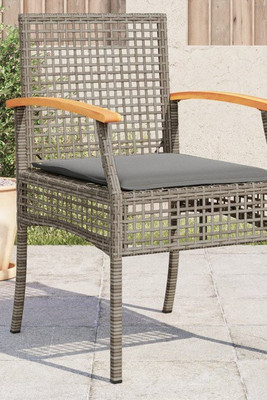 vidaXL 366252 - Garden Chairs with Cushions 4 pcs Poly Rattan Acacia Wood