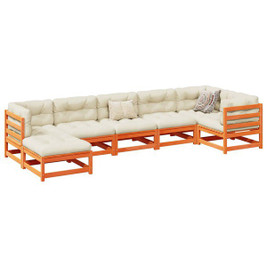 vidaXL 3299542 - 7 Piece Garden Sofa Set Wax Solid Wood Pine