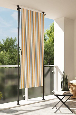 vidaXL 368773 - Store roulant dextérieur jaune et blanc 120x270 cm tissu acier
