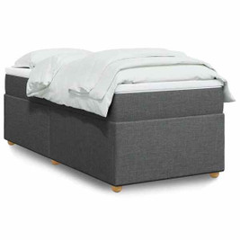 vidaXL 3285411 - Box Spring Bed with Mattress Dark Twin XL Fabric