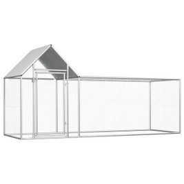 vidaXL 144554 - Chicken Coop 3x1x1.5 m Galvanised Steel