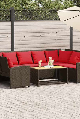 vidaXL 3365336 - Garden Sofa with Cushions Poly Rattan