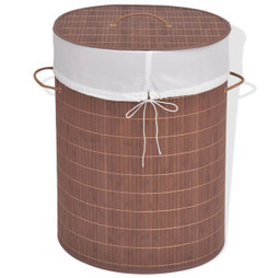 vidaXL 245580 - Panier à linge ovale Bambou Marron