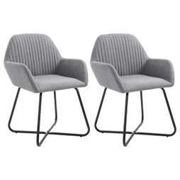 vidaXL 249807 - Dining Chairs 2 pcs Light Fabric