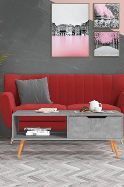 vidaXL 326790 - Coffee Table Concrete 100x49.5x43 cm Engineered Wood