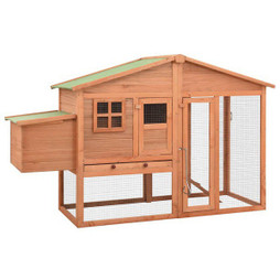 vidaXL 170864 - Chicken Coop with Nest Box Solid Fir Wood