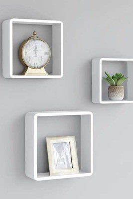 vidaXL 323952 - Wall Cube Shelves 3 pcs MDF