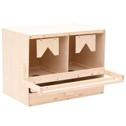 vidaXL 170652 - Chicken Laying Nest 2 Compartments 63x40x45 cm Solid Pine Wood
