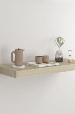 vidaXL 323874 - Floating Wall Shelf Oak 60x23.5x3.8 cm MDF