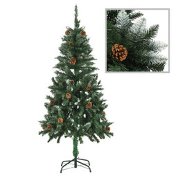 vidaXL 284317 - Artificial Christmas Tree with Pine Cones and White Glitter 150 cm