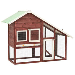 vidaXL 170870 - Rabbit Hutch Mocha and White 140x63x120 cm Solid Firwood