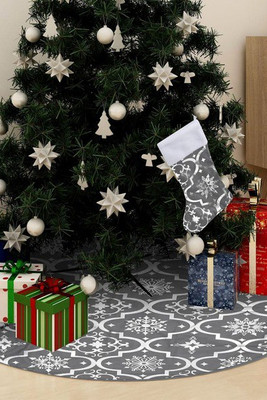 vidaXL 330283 - Jupe de sapin de Noël de luxe avec chaussette 150 cm Tissu