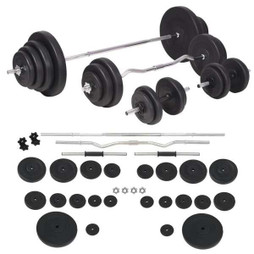 vidaXL 91406 - Ensemble dhaltères et barres dhaltères 120 kg