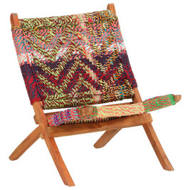 vidaXL 286608 - Folding Chindi Chair s Fabric