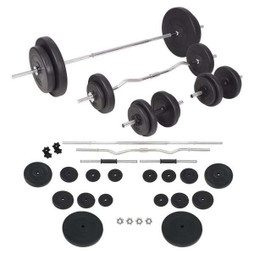 vidaXL 91404 - Ensemble dhaltères et barres dhaltères 90 kg
