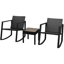 vidaXL 42862 - 3 Piece Bistro Set Poly Rattan