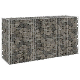 vidaXL 147815 - Gabion Wall with Covers Galvanised Steel 200x60x100 cm