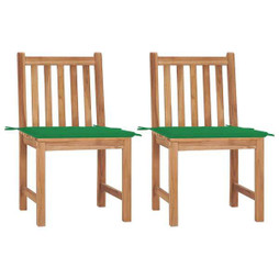 vidaXL 3062921 - Garden Chairs 2 pcs with Cushions Solid Teak Wood