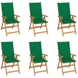 vidaXL 3065565 - Garden Chairs 6 pcs with Cushions Solid Teak Wood