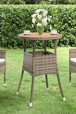 vidaXL 310603 - Garden Table Ø60x75 cm Acacia Wood and Poly Rattan