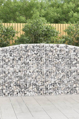 vidaXL 3145963 - Arched Gabion Baskets 9 pcs 400x50x100/120 cm Galvanised Iron