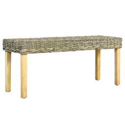vidaXL 285791 - Banc 110 cm Rotin naturel kubu et bois de manguier massif