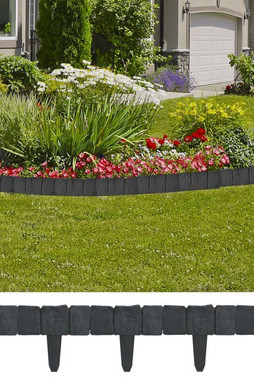 vidaXL 40917 - Clôture de jardin/pelouse plastique aspect de pierre 41 pcs 10m