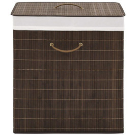 vidaXL 242726 - Bamboo Laundry Bin Rectangular Dark
