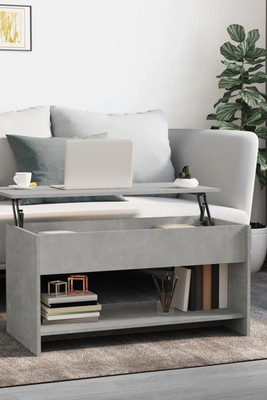 vidaXL 809651 - 809651 Coffee Table Concrete 102x50x52,5 cm Engineered Wood
