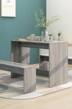 vidaXL 812970 - Ensemble à manger 3 pcs Sonoma gris Bois dingénierie